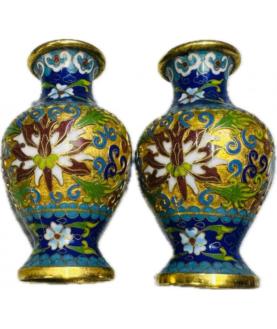 景泰藍 花絲銀藍 小花瓶 